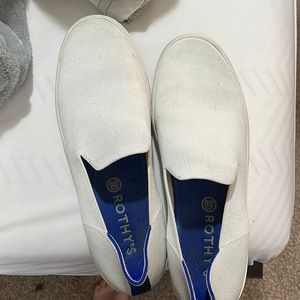 White Rothy’s slip ons. Great condition